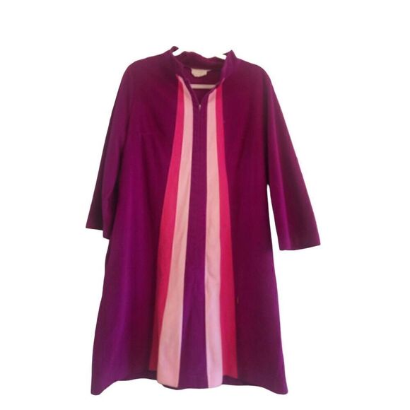 Vintage JcPenny terrycloth purple zip front robe size 18 - Picture 1 of 10